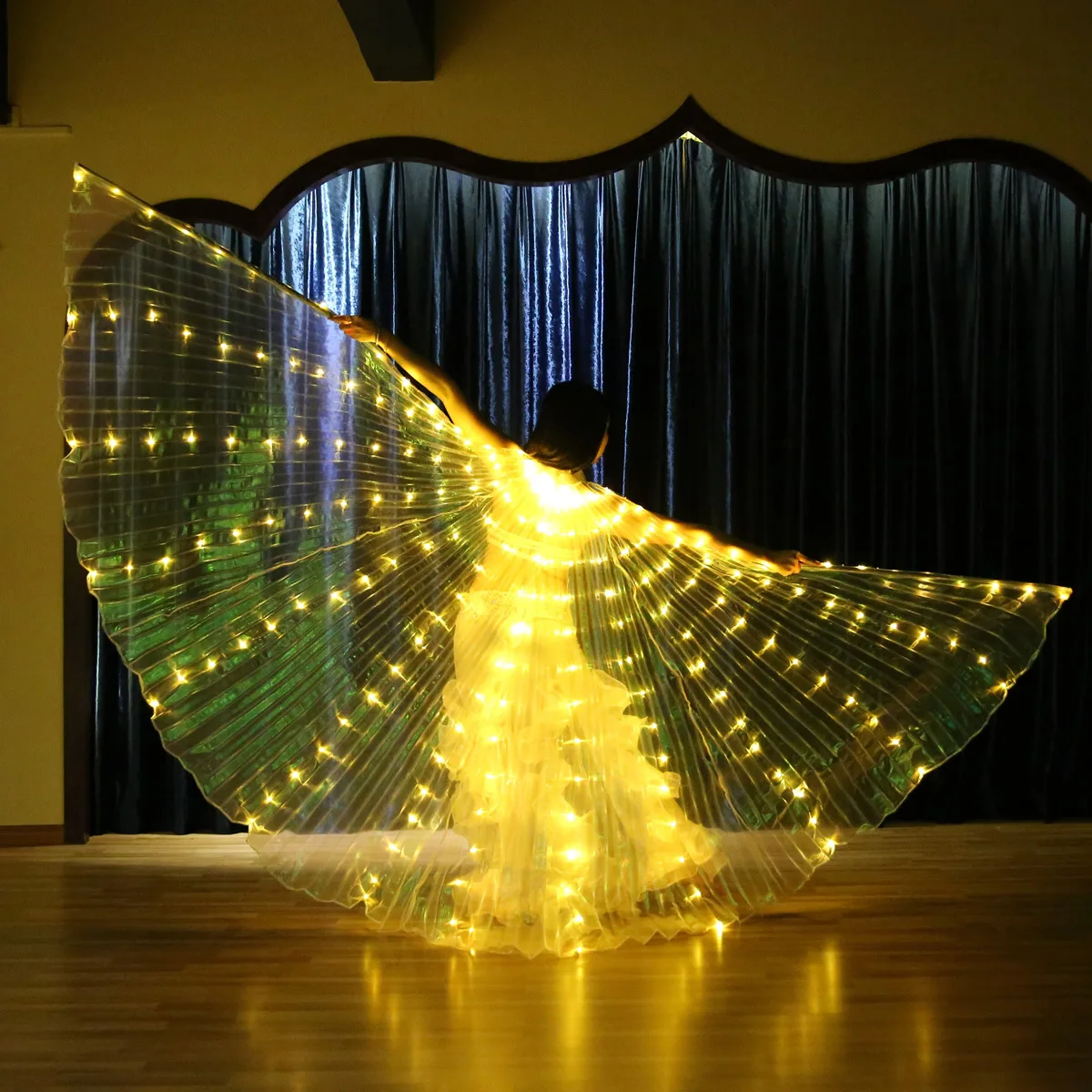 LED luminous wing dancing wing dancing luminous prop performance belly dance wing lite yellow light adult model