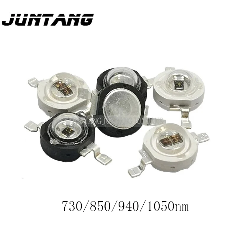 Cuentas de lúmenes infrarrojas LED de alta potencia, 730nm, 850nm, 940nm, 1050Nm, 3W, 5W, emisor de luz COB, visión nocturna, monitor de cámara CCTV