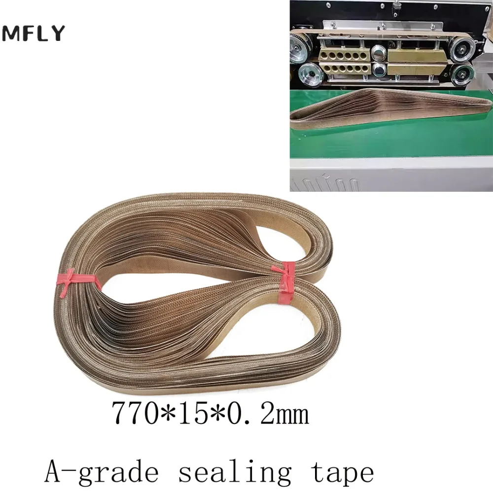 

50pcs/lot Belt for FR-900 Continuous Band Sealer or FRD-1000 770*15*0.2mm PTFE Tape For Horizontal Sealing Machine