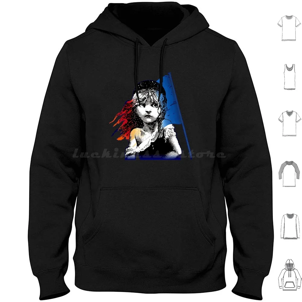 

Les Mis Классическая футболка с капюшоном из хлопка с длинным рукавом Les Mis