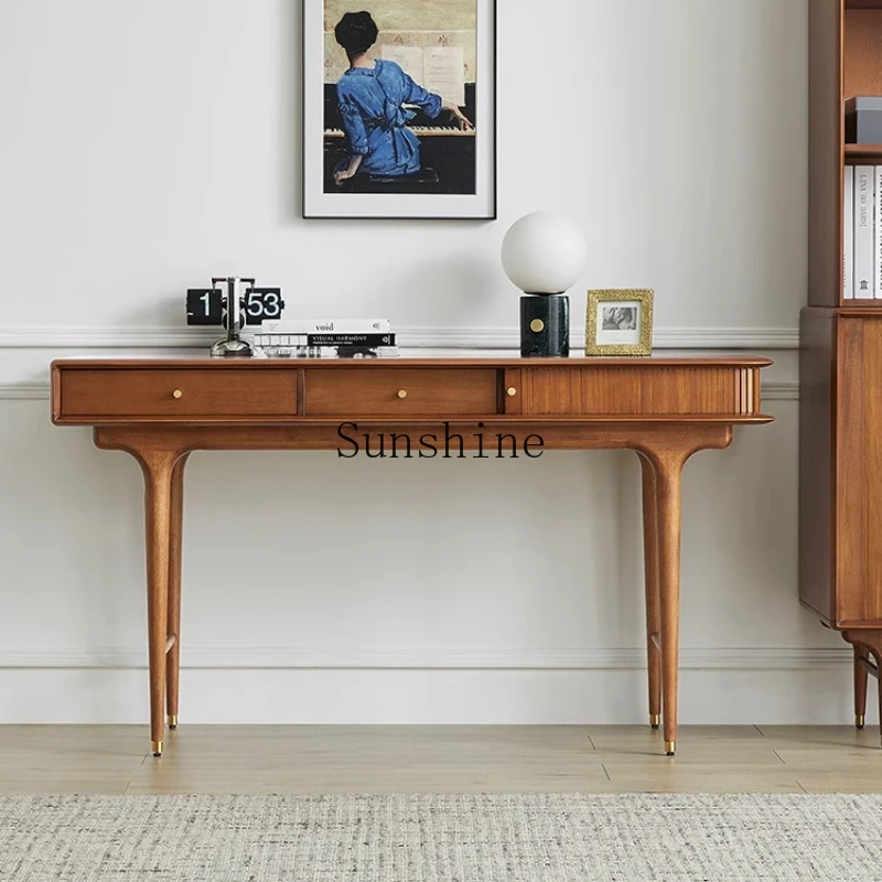 

Nordic solid wood small apartment home study simple office computer desk