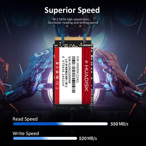 Imagen 2 del producto HUADISK M.2 SATA SSD 128GB 256GB unidades internas de estado sólido M2 NGFF 2242 1TB 2TB disco duro para Thinkpad de escritorio
