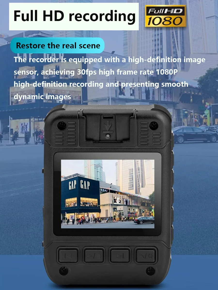 Picture 3: 24H Loop Record Body Camera 1080P/1296P Full HD One Click Recording Night Vision Law Enforcement Camcorder 2.0-inch Screen New