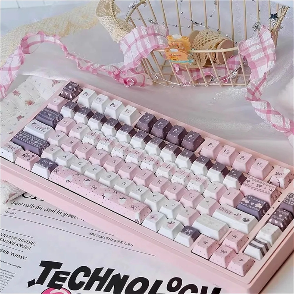 

Оригинальные кастомные кейкапы Strawberry Rabbit из PBT с горячей сублимацией для механических клавиатур 60/98/108