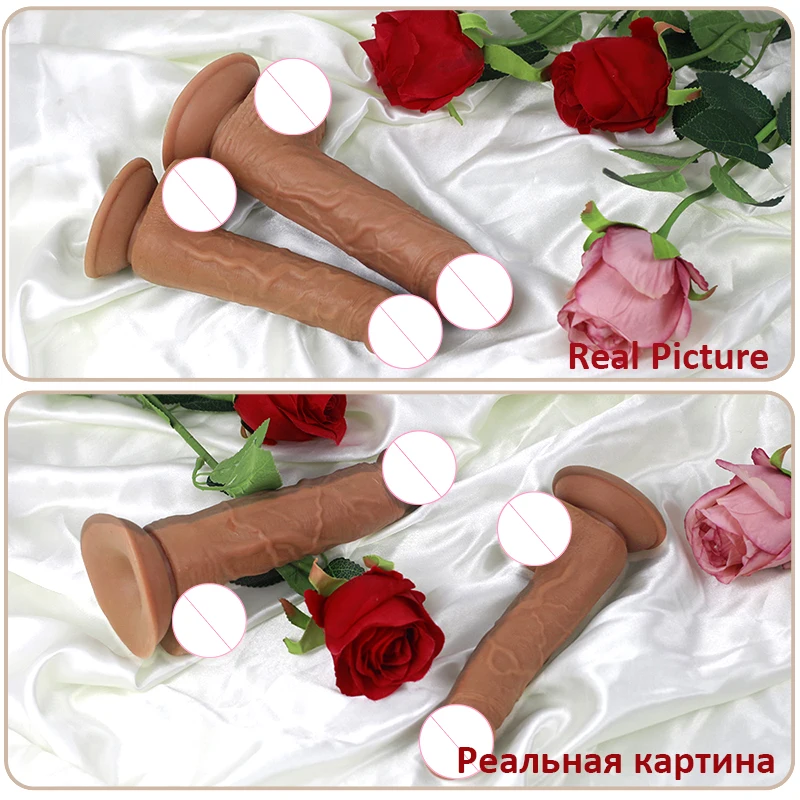 Dildo Realistic Penis With Strong Suction Cup Soft Dildo, Sex Toy For Female Masturbation Adult Supplies view 6