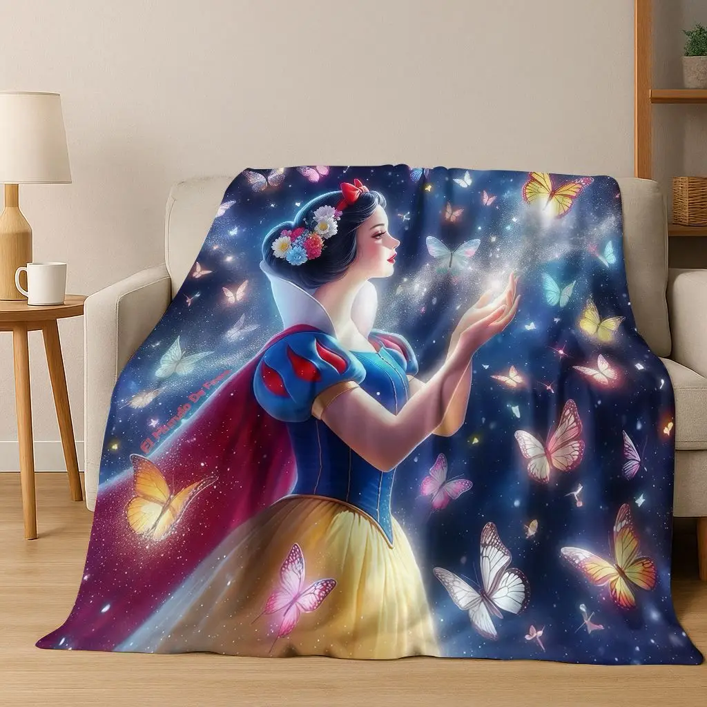 

Snow White Princess Cartoon Fairy Tales Flannel Blanket,Cozy Soft Throw Blanket for Home Bedroom Bed Sofa Picnic Cover Gift Kids