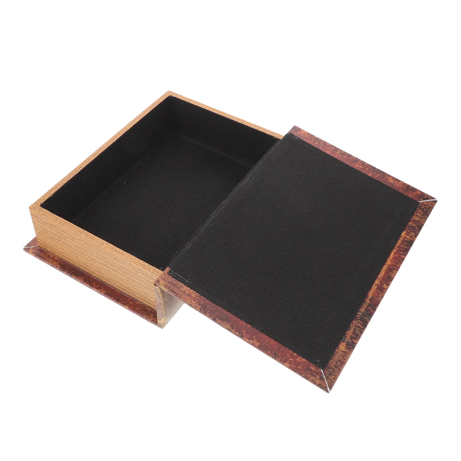 Vintage Book Shaped Storage Box Wooden Decorative Faux Book Hideaway Secret Compartment Trinket Keepsake Jewelry Box Brown