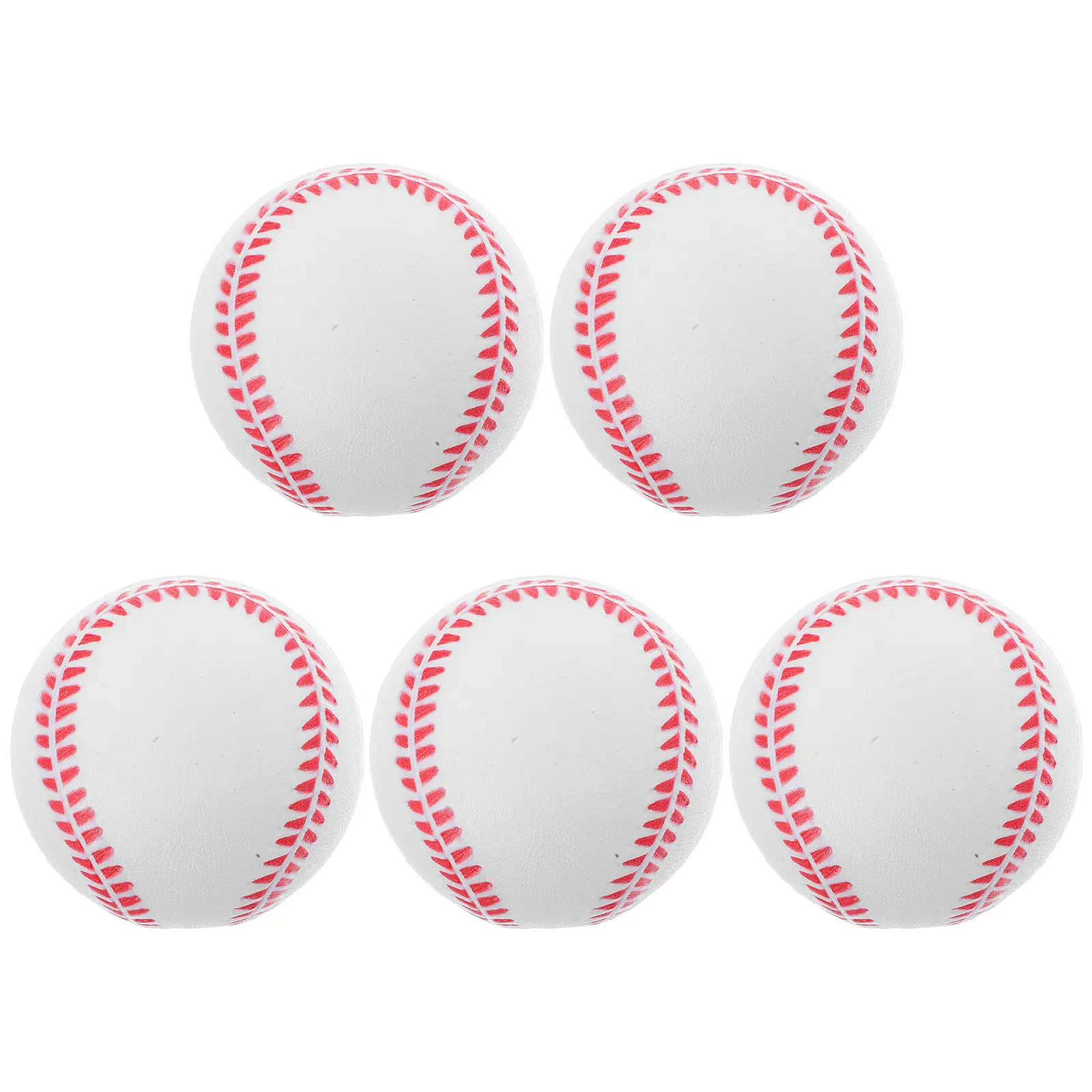 5Pcs 2.5 Inch White Rubber Baseball for Sports Training Outdoor Games Bounce Ball Enhances Tactile Sensory Motor Skills