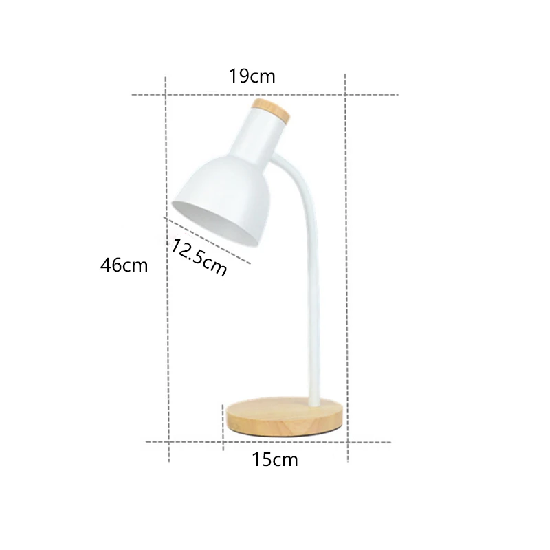 Creative Wooden Art Iron LED Hose Folding Nordic Desk Lamp Eye Protection Reading Table Lamp Living Room Bedroom Home Decor