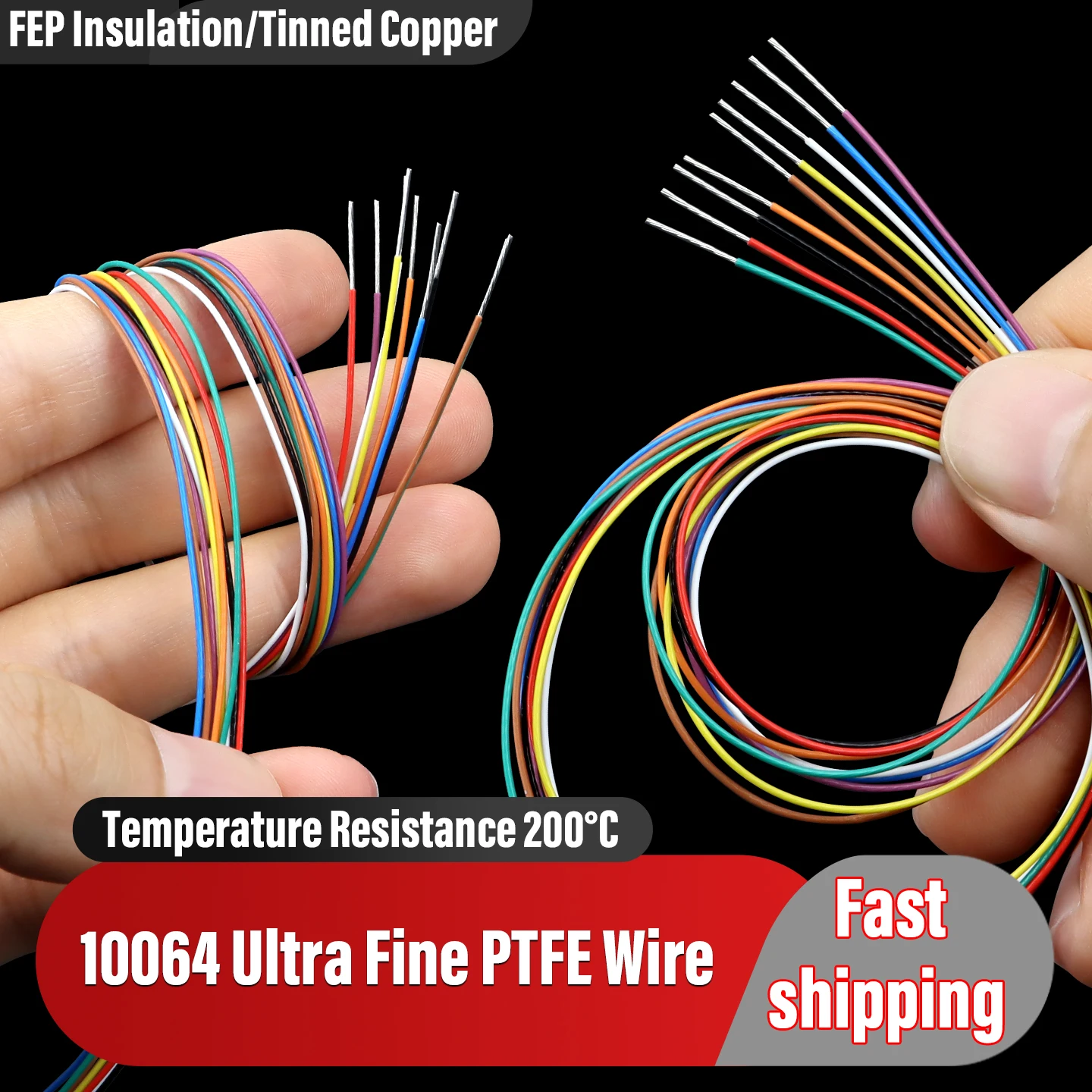 10~100m UL10064 PTFE Wire 40/36/34/32/30/28/26AWG Ultra Fine Micro Litz FEP Insulation Tinned Copper Wires for Soldering