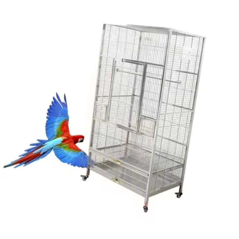 

2026 Indoor Luxury Breathable 304 Stainless Steel Portable Classic Pet Birdcage And Pet Use For Commercial Equipment