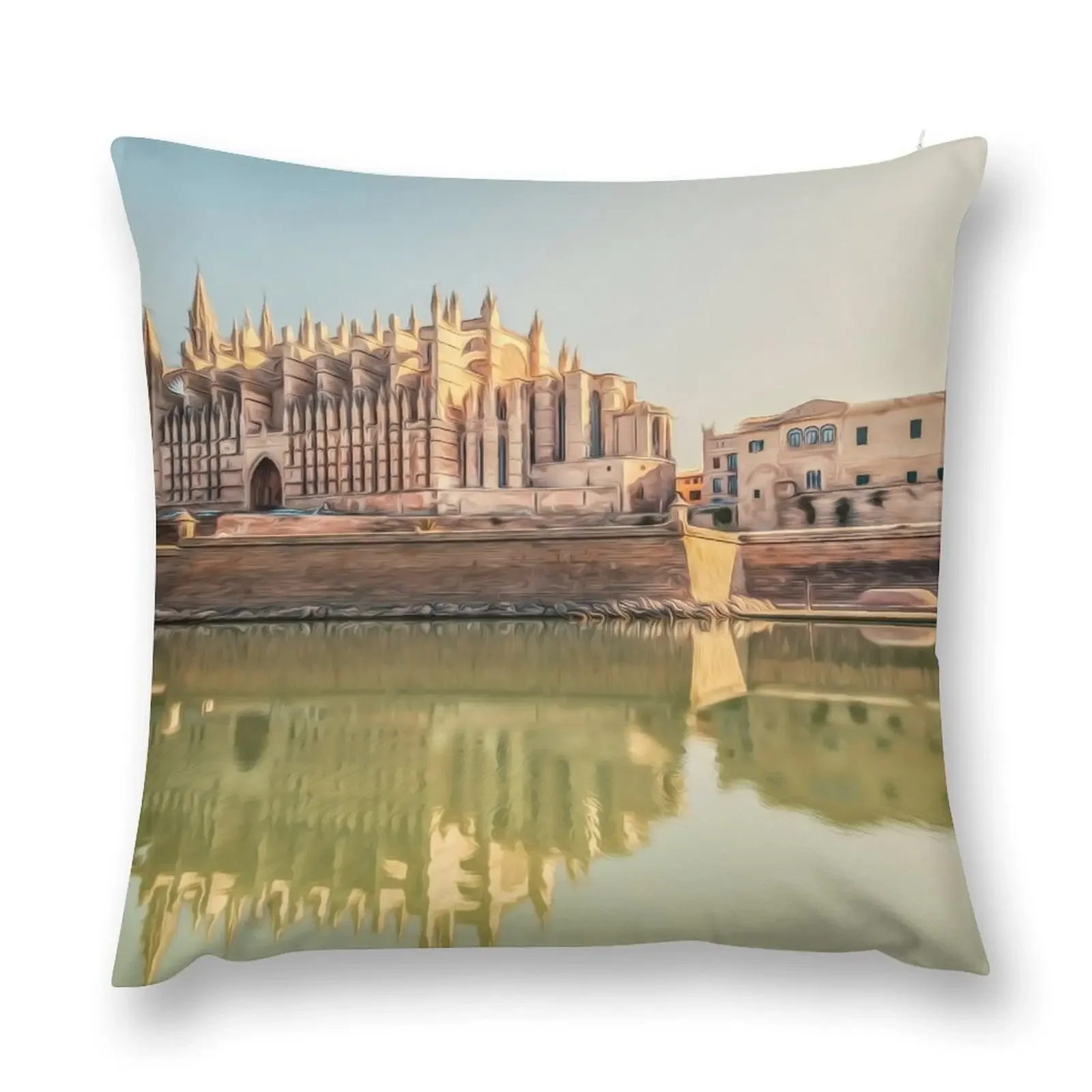 Palma de Mallorca,Cathedral Throw Pillow Plaid Sofa christmas decorations for home 2025 pillow