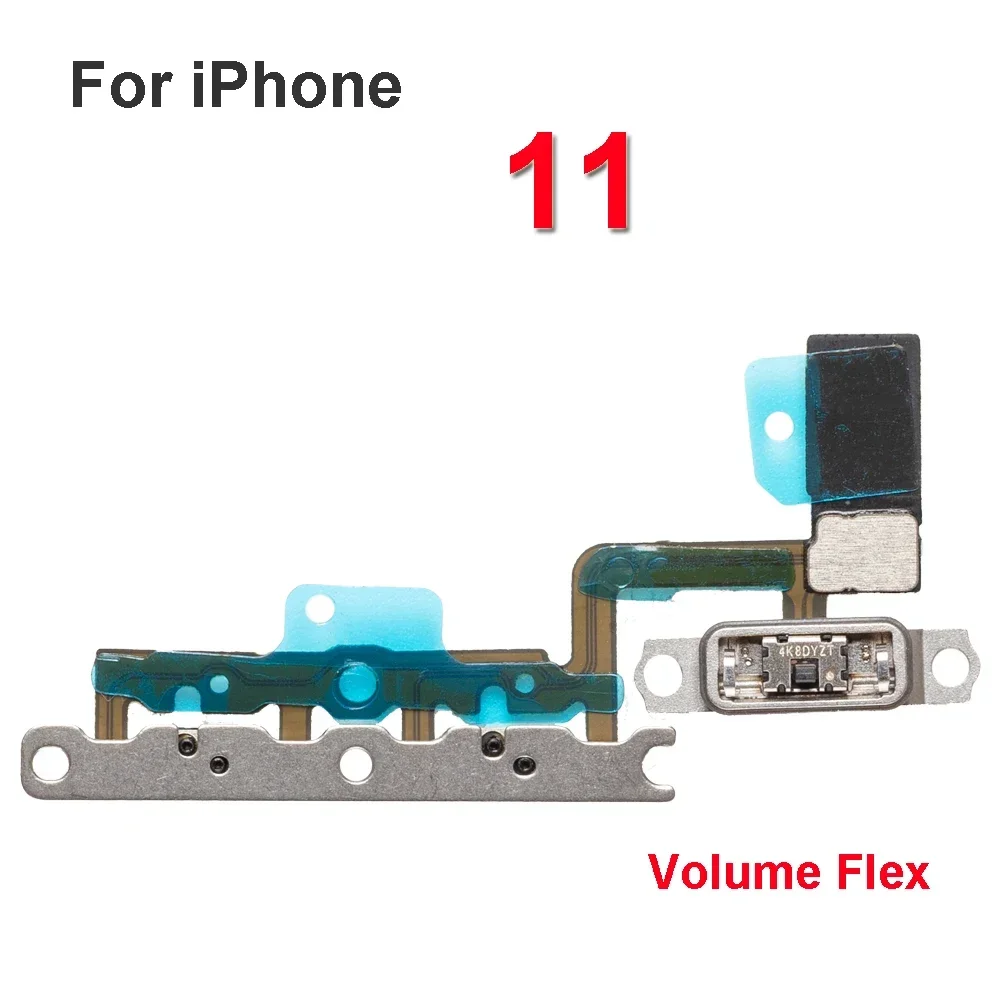 1pcs Power Flex with Metal Holder For iPhone X XR XS XS MAX 11 12 mini Por Max Mute Switch Power Volume Button Flex Repair Parts