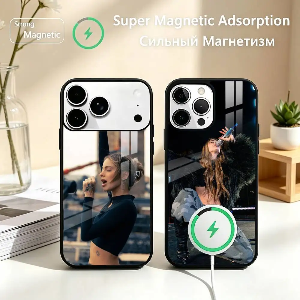 Singer T-Tini Stoessel  Phone Case For IPhone 13 14 15 11 12 16 17 Pro Plus For  Magnetic Shell