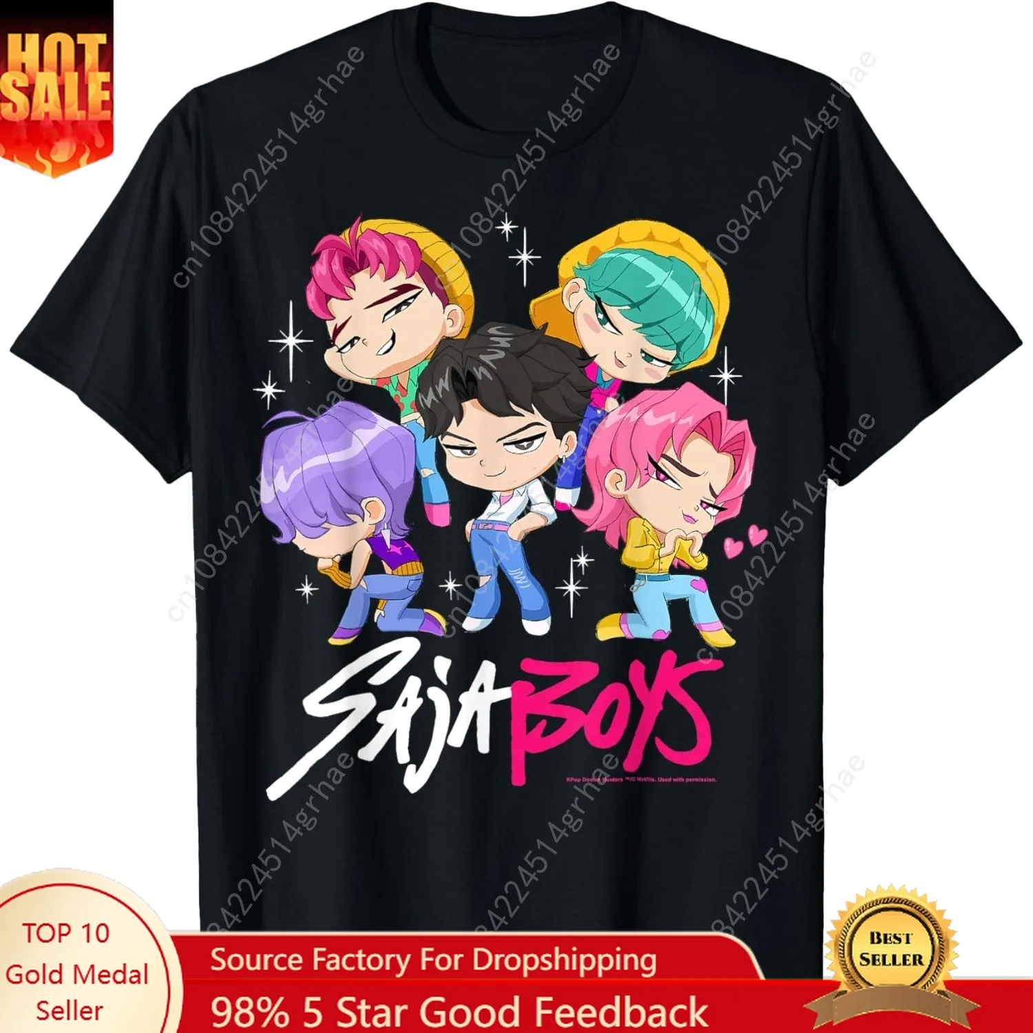 

Halloween Saja Boys Chibi Band Group Shot T-Shirt
