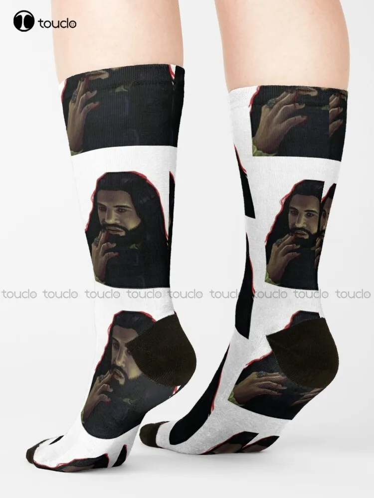 What We Do In The Shadows Evil Socks What We Do In The Shadows White Crew Socks Men Funny Art Streetwear Colorful Cartoon Socks