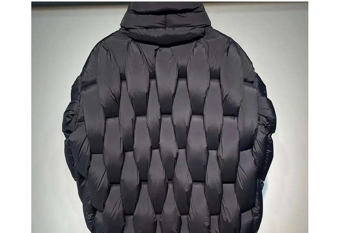 Bla ياقة عالية دافئة منتفخة فقاعة Jaet فضفاضة تناسب الشارع Sle القطن ملء طول منتظم للرجال صيف 2024