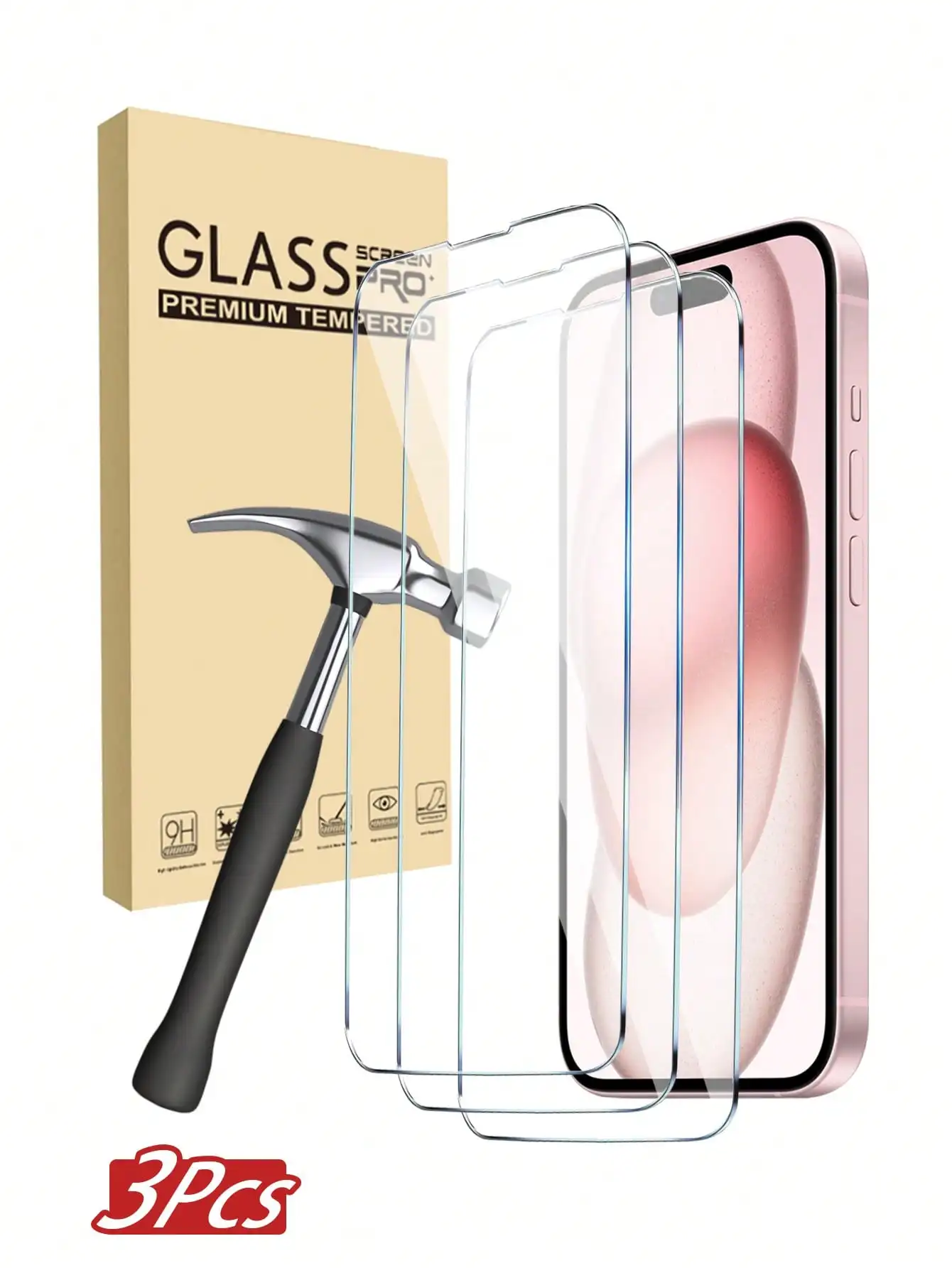

3pcs Tempered Glass Screen Protector, Compatible With IPhone 17, 17 Pro, 17 Pro Max, 17 Air, 16, 16 Plus, 16 Pro, 16 Pro Max, 15, 14, 13, 12, 11 Pro Max, X, XS, XR, Mini, 7, 8, 14 Plus, Also Suitable For 14, 15 Pro Max