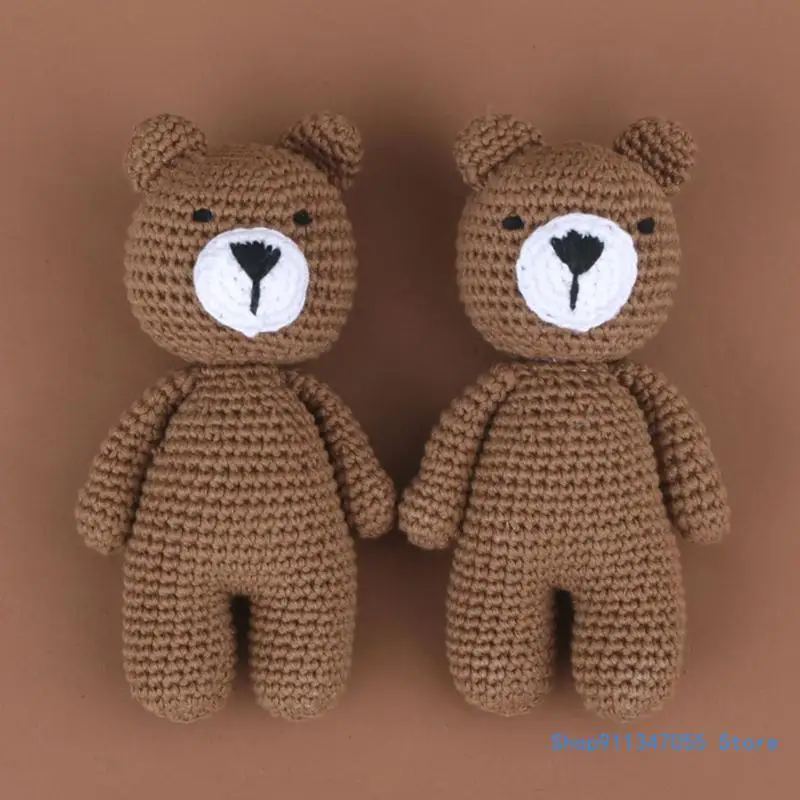 

Handmade Crochet Sleep Bear Stuffed Animal Knit Soft Toy Birthday Gift Drop shipping