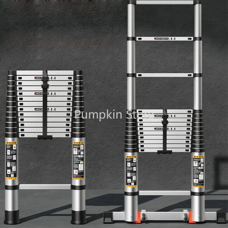 

2.7M 3.1M 3.6M Aluminum Alloy Ladder Portable Telescopic Household Folding Lifting Hook Pedal Single Ladder Indoor And Outdoor