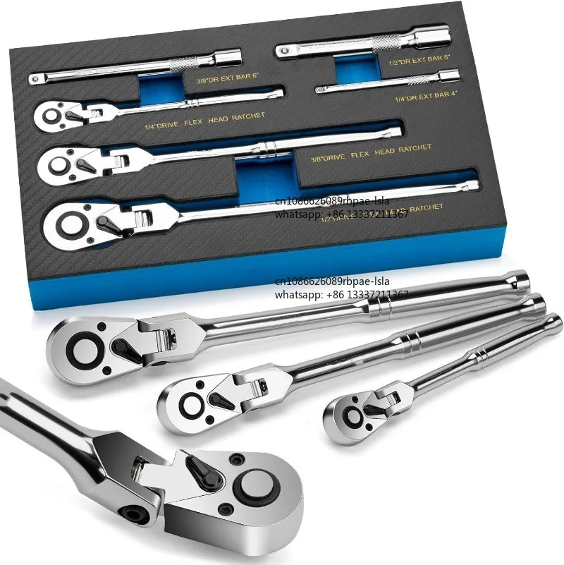 6Pcs Flex Head Ratchet Wrench Set 1/4