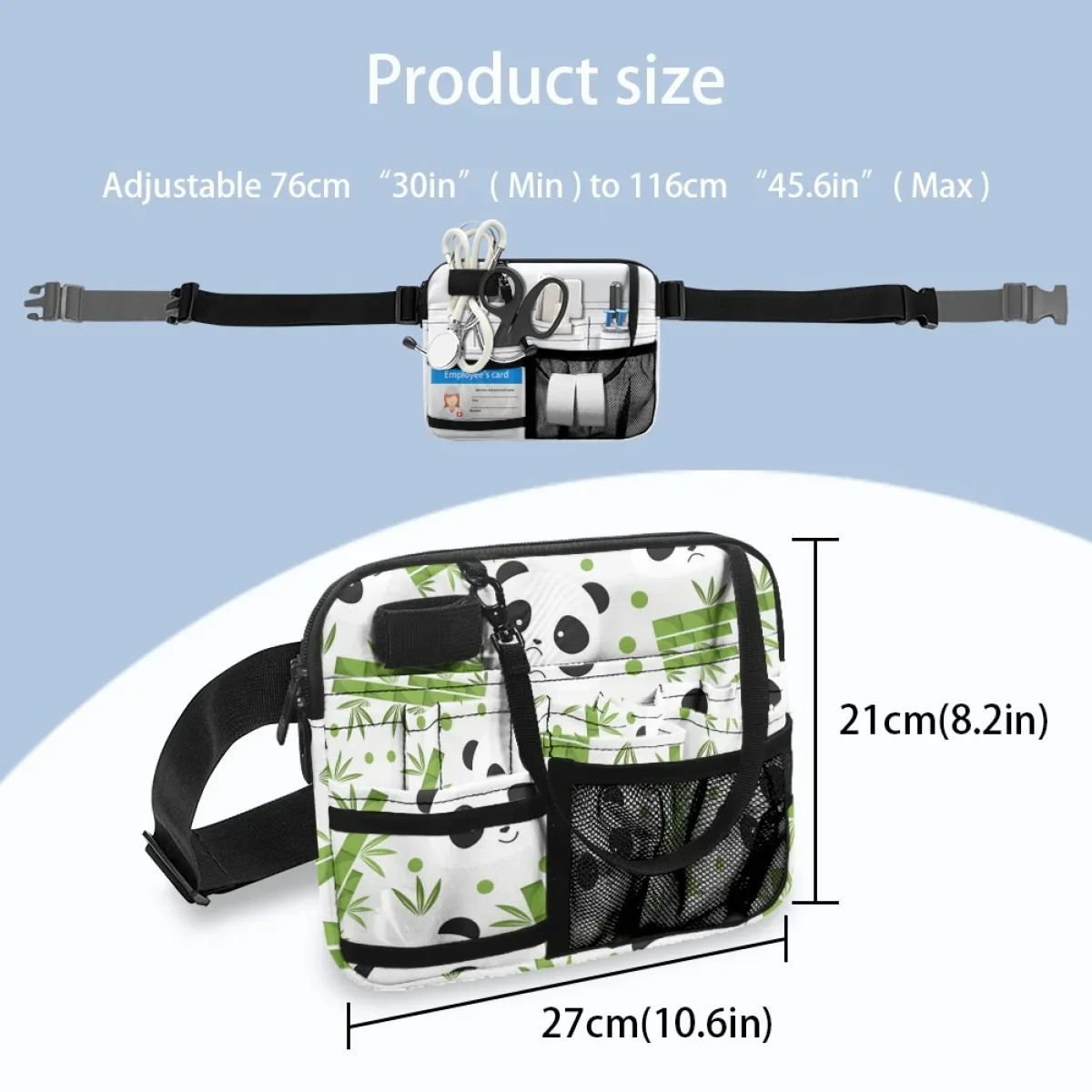 Women Nurse Fanny Pack Panda Cute Nursing Medical Belt Organizer Portable Emergency Supplies Storage Waist Bag Gift Dropshipping