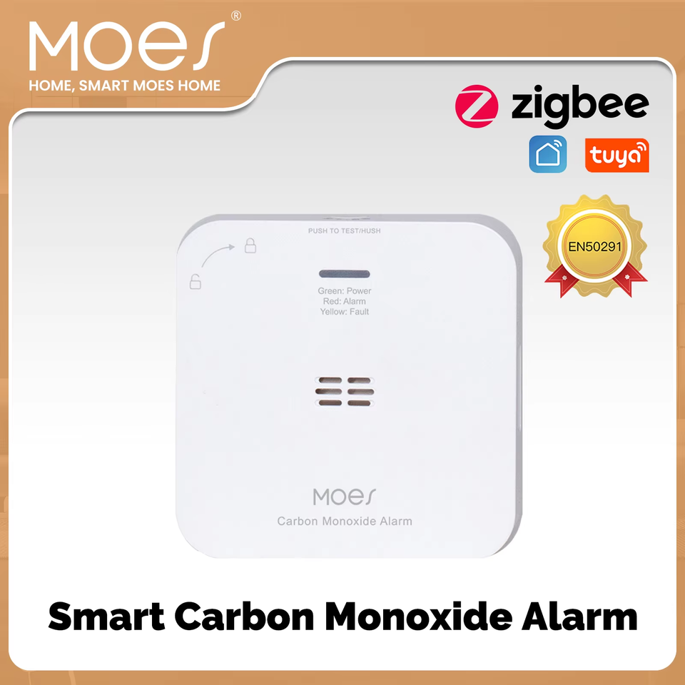  MOES Tuya ZigBee CO Detector Alarm Gas Leak Carbon Monoxide Detector Wireless Household Gas Siren Alarm Sensor Smart Safety Home 