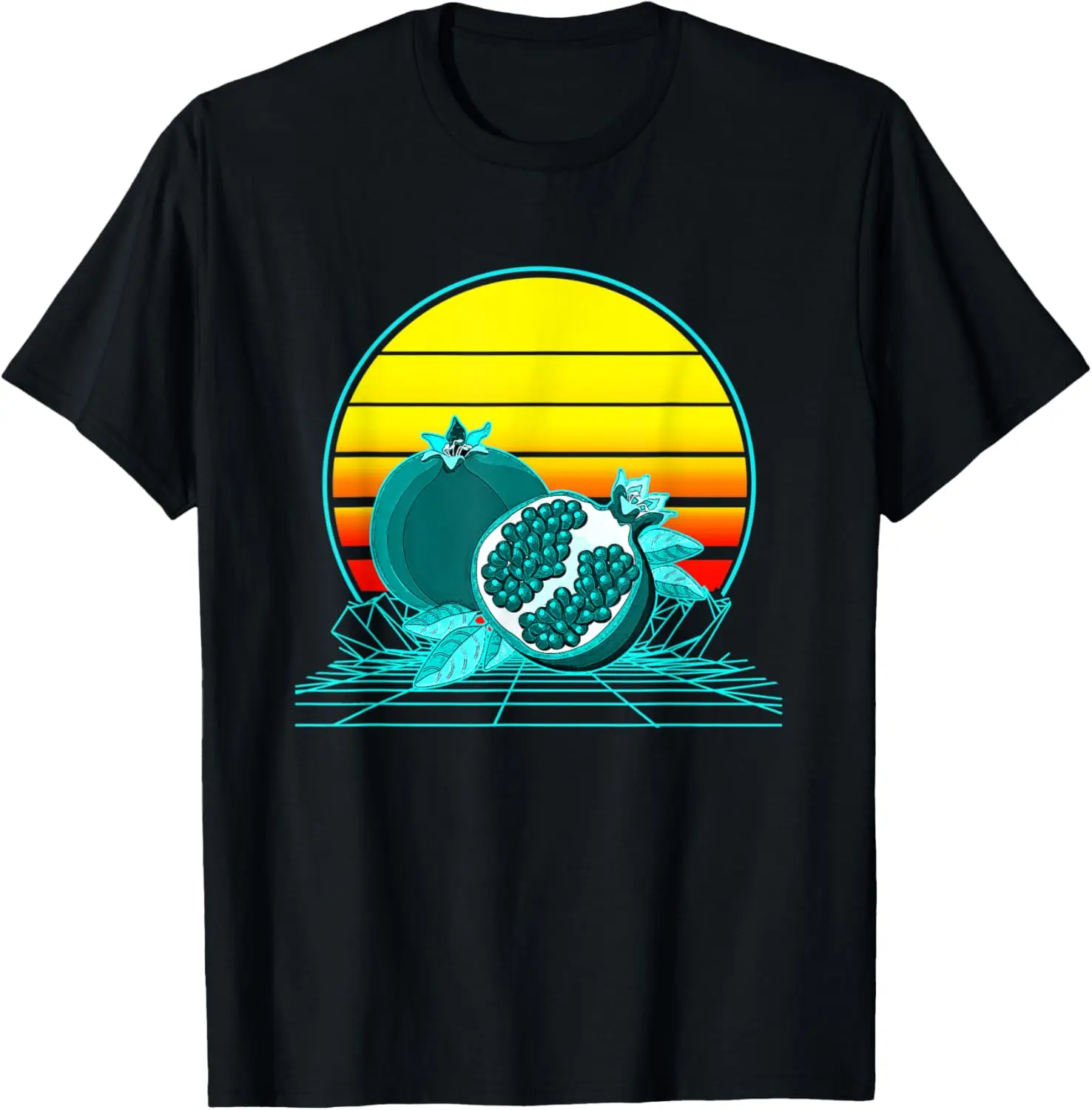 Camiseta retro vintage de granada con puesta de sol