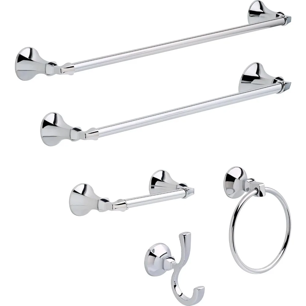 

24'' Polished Chrome Towel Rack for Bathroom - Durable Wall Mounted Towel Bar Holder with Easy Installation