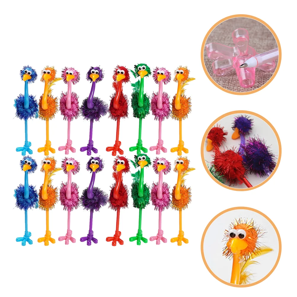 

24 Pcs Cartoon Animal Pen Novelty Funny Pens Ballpoint Students Stationery Plush Fluffy Ball-point