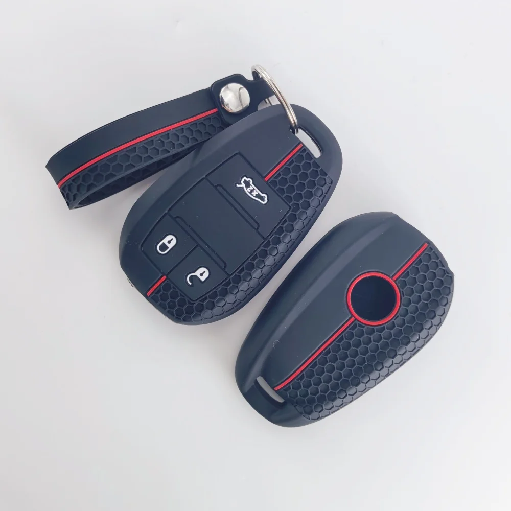 3 Button Silicone Car Key Case Cover for Alfa Romeo Stelvio Giulia 2017 2018 Remote Fob Shell Skin Key Protector Accessories