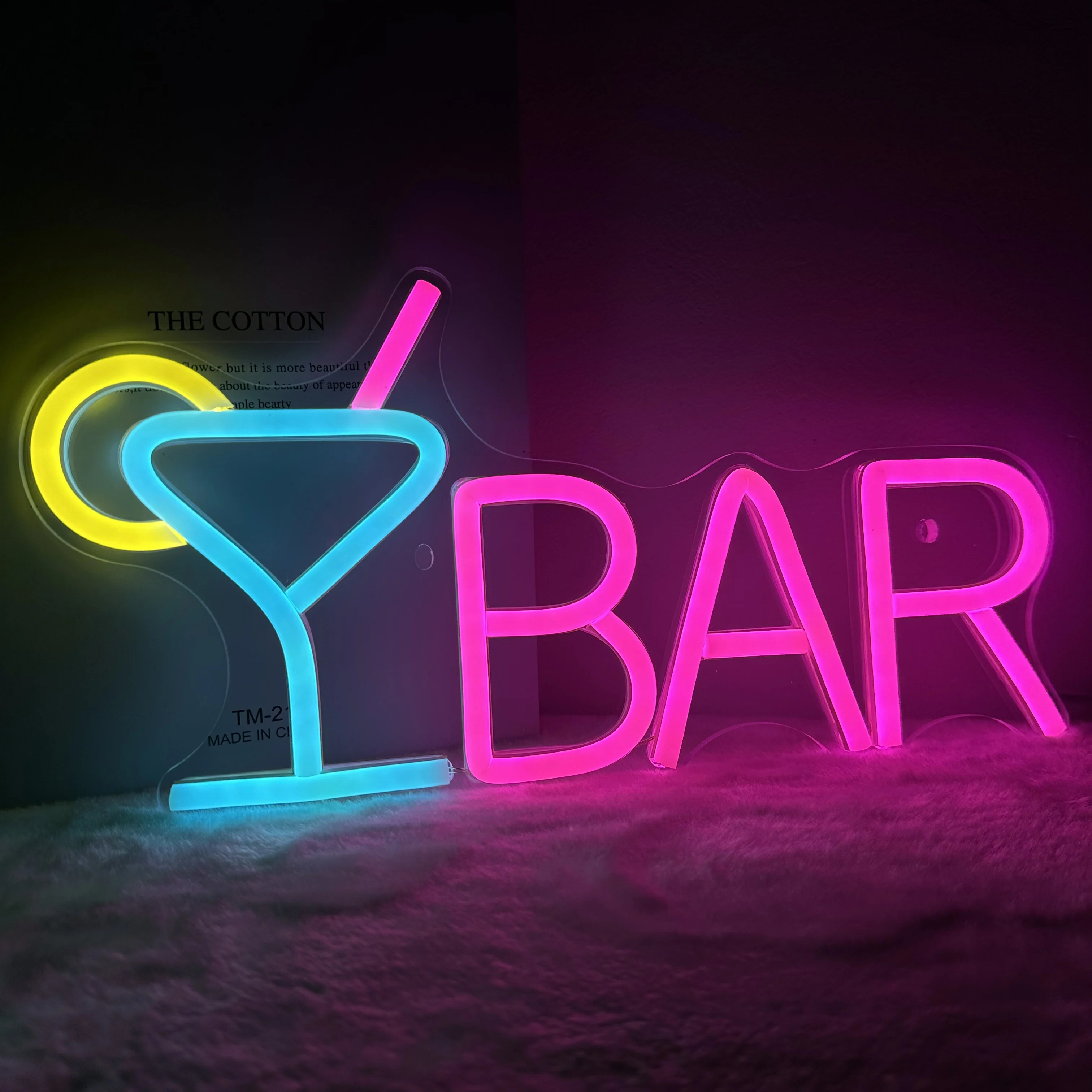 Bar Neon Sign for Home Bar Signs Wall Decor Led Neon Bar Sign for Room Decor Wall Art