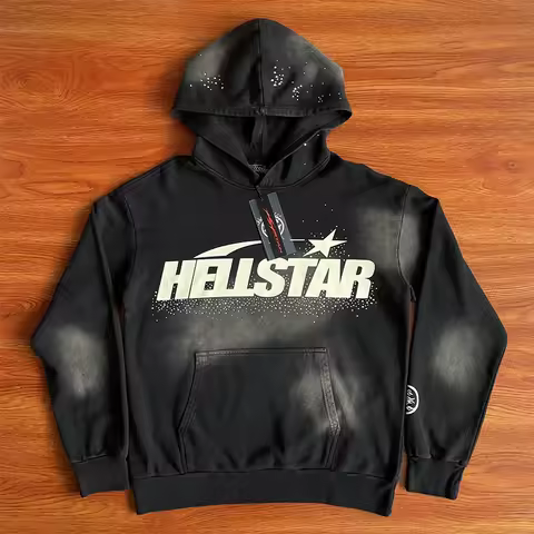 HS  Wash water heavy diamond set casual hoodie