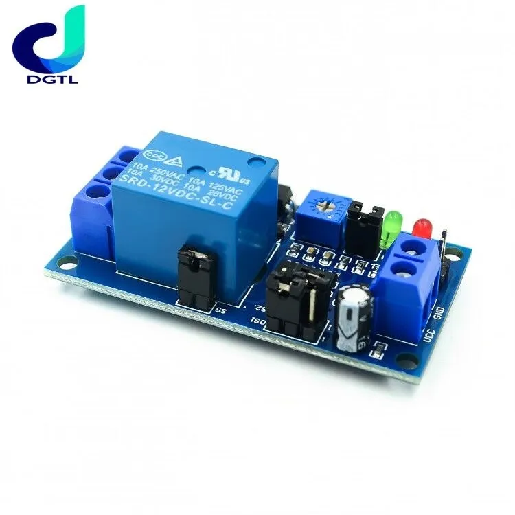 DC 12V Time Relay Module Normal Open Time Delay Relay Timing Timer Relay Control Switch Adjustable Potentiometer LED Indicator