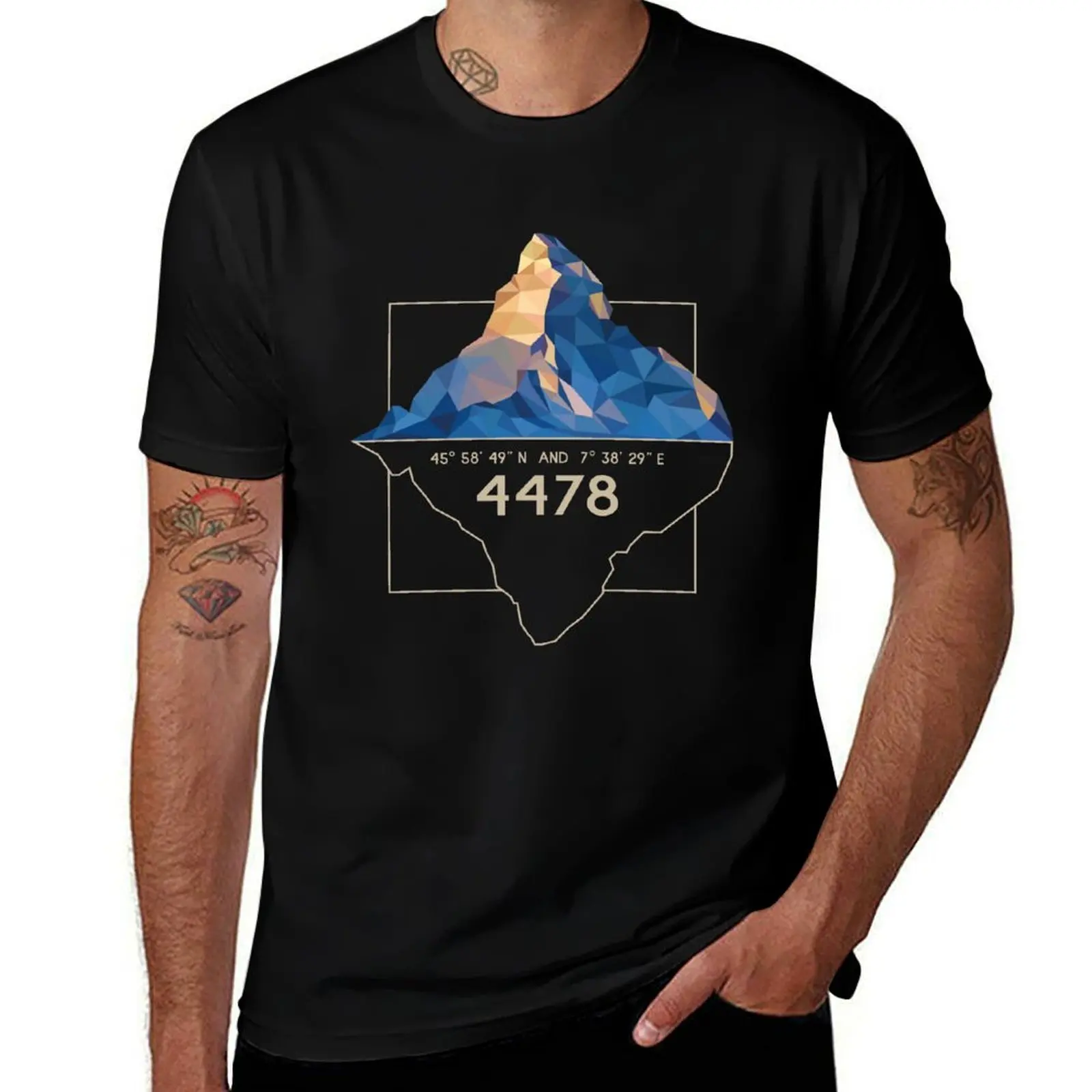 Matterhorn 4478 Zermatt Wallis Valais Switzerland Alps mountaineer mountaineer T-Shirt Work Wear Breathable Tee T-Shirt