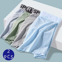 Summer Men's Underwear Ice Silk Mesh Boxer Shorts Thin Section Breathable Panties Boy Undies Underpants Sexy Undershorts Knicker