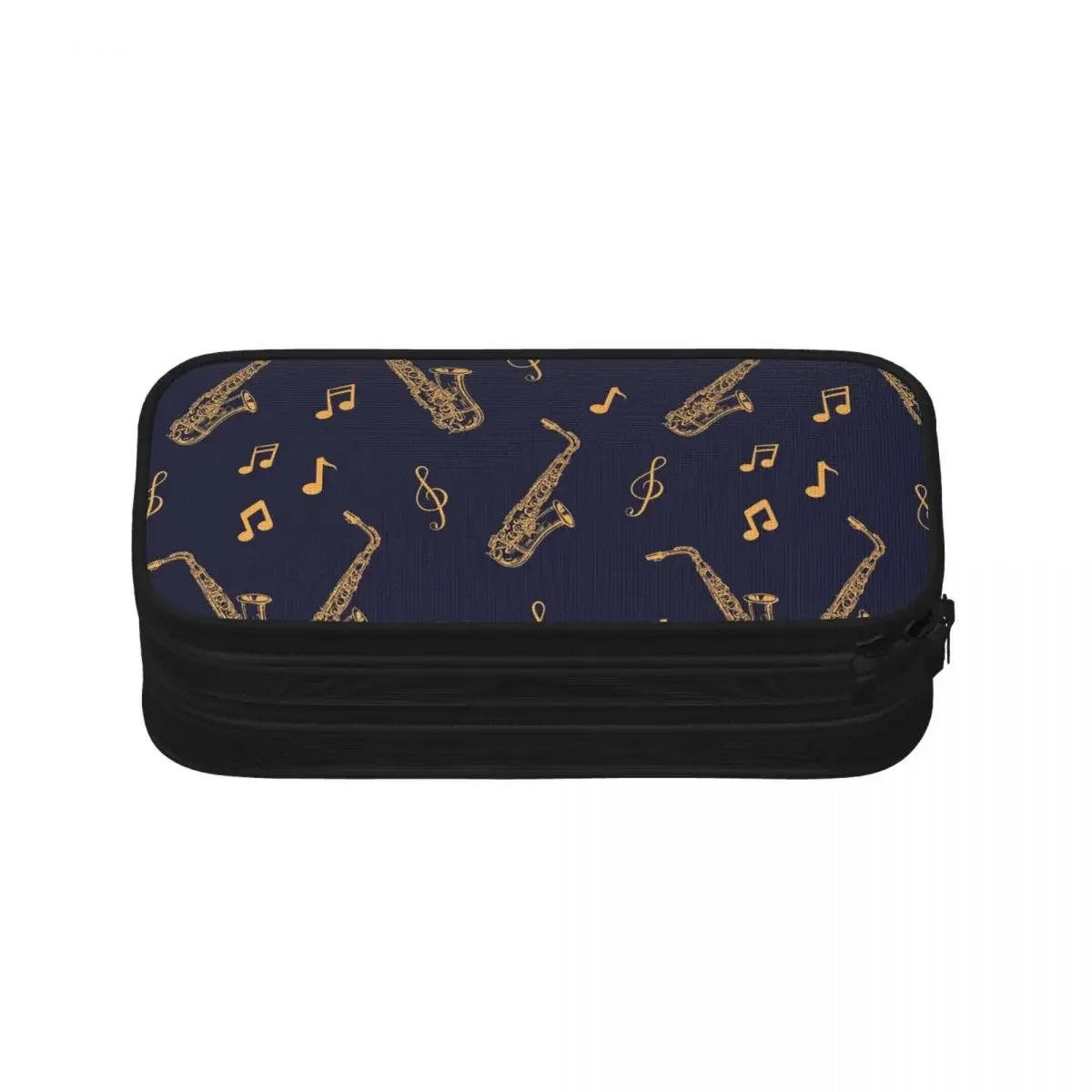 Musical Saxophone Pattern Pencil Cases Large Capacity Pen Bags Pen Box Pencil Pouch For Boys Girls Students Stationery School