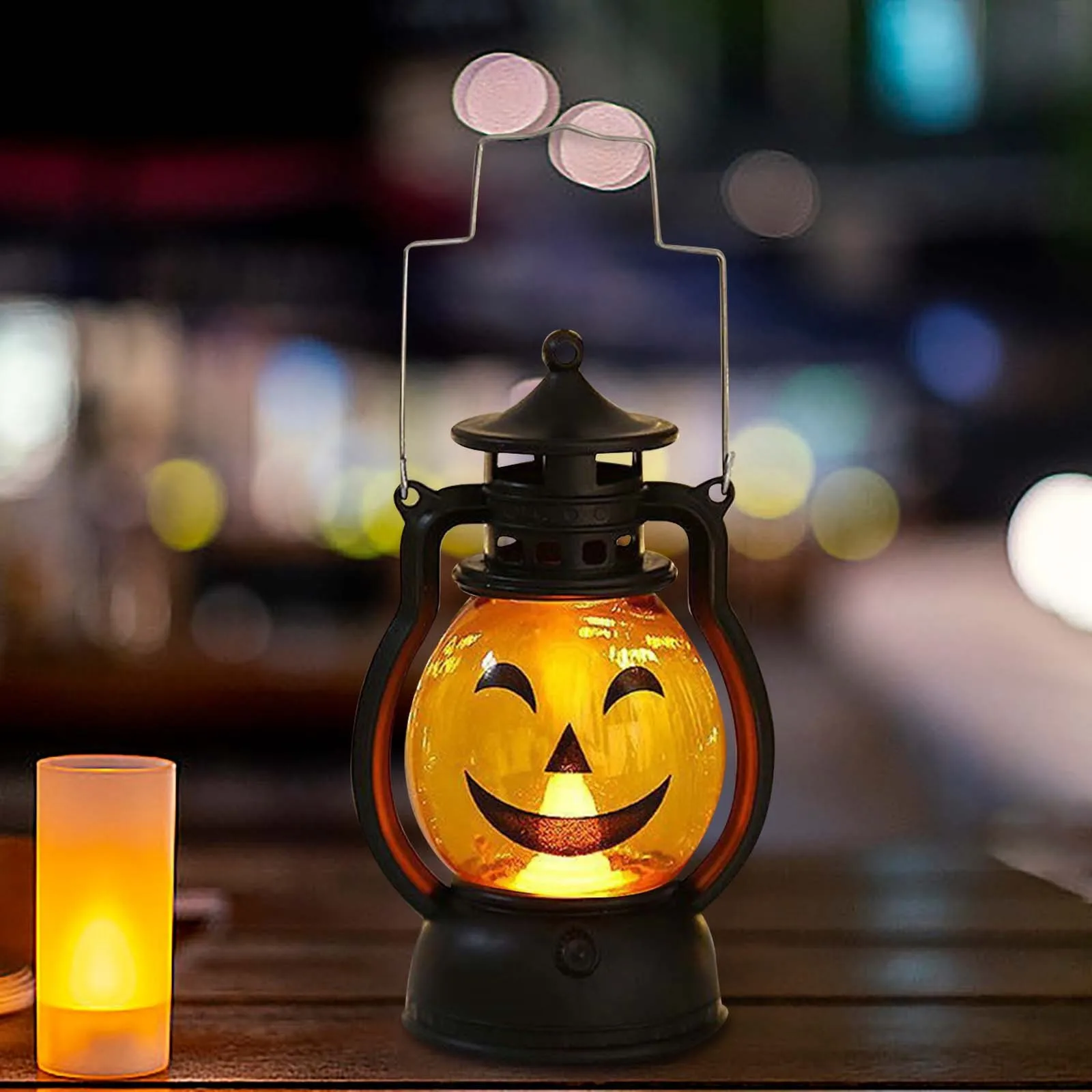 Halloween Decorations Led Candle Light Vintage Witch Castle Pumpkin Ghost Hanging LED Lantern Lamp Haloween Party Decor Supplies