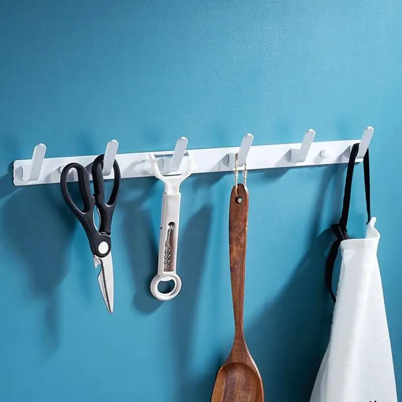 Wall Hanger Coat Hook Clothes Towel Holder White Aluminum Toliet Hallway Hooks Hanging Shelf Bathroom Kitchen Accessories