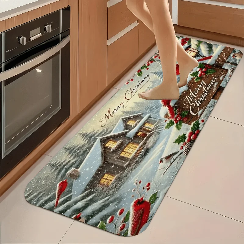 Mother Appreciation Runner Rug Plaid Patchwork Heart Tree Retro Truck Letter Art Printed Long Floor Mat for Warm Family Hallway
