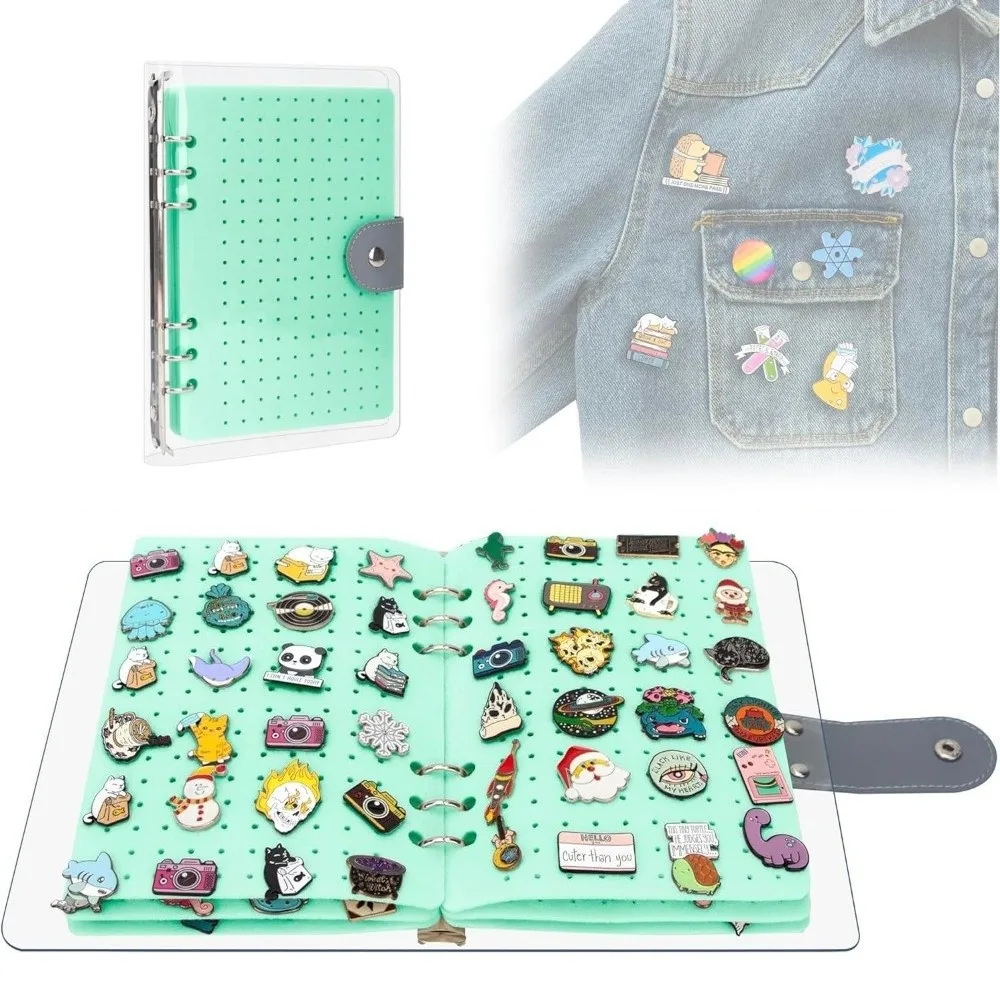 

8 Pages Felt Brooch Storage Book Space Saving Dust-proof Brooch Display Board Portable Creative Pin Storage Binder