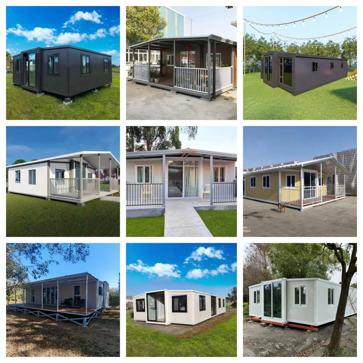 40ft*20ft Portable Prefab Modular Detachable Container House with Toilet 1/2/3Bathroom Kitchen and  Cabinet Finished Houses