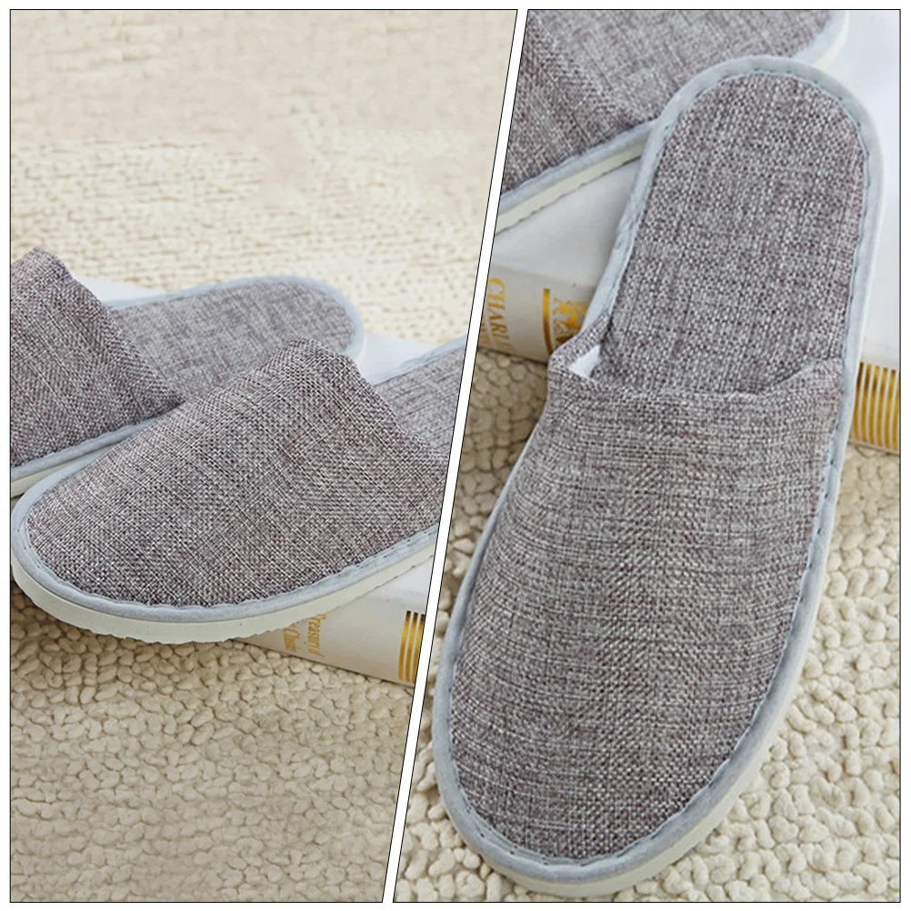 

2 пары одноразовых тапочек, прочные нескользящие практичные домашние тапочки для отеля, спа, путешествий, серые одноразовые тапочки, обувь для отеля