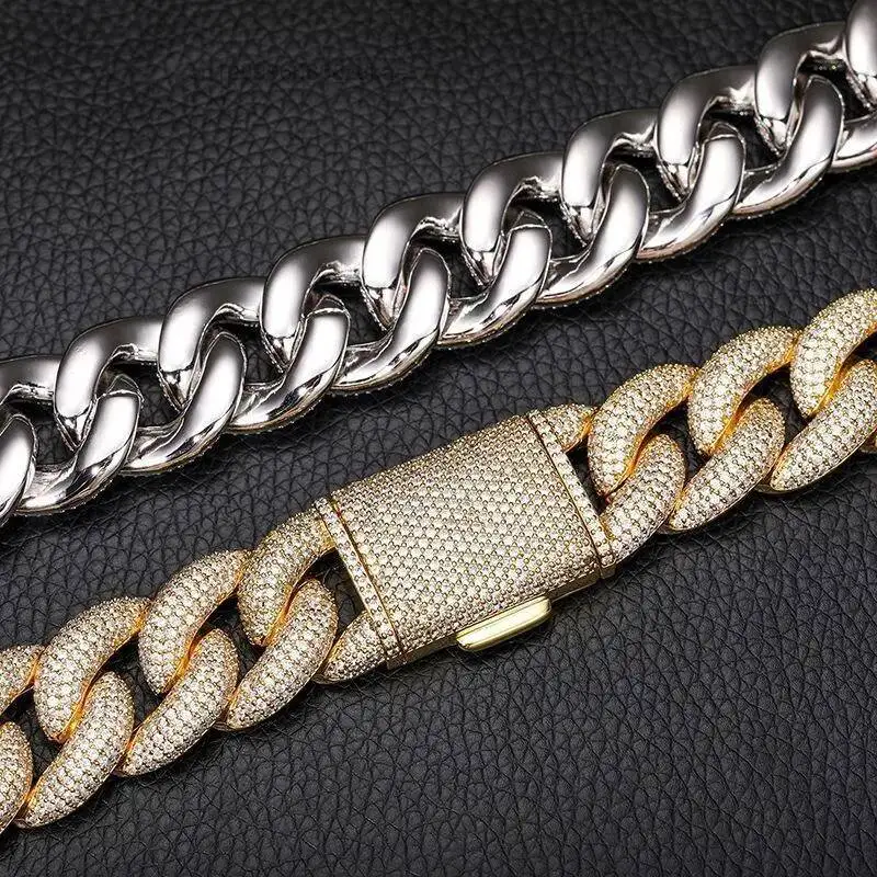 Fashion Unique Design Streetwear Moissanite Cuban Chain Necklace for Men with VVS Diamond Look Shine Available for Sale...