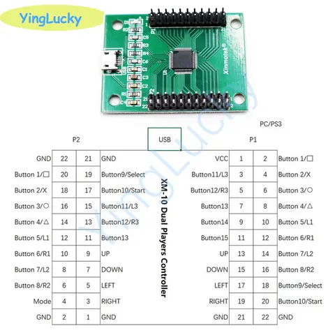 XINMOTEK XM-10/08 PS3 /PC /Raspberry Pi /Android Micro USB-kort Arkadspel med nollfördröjning, joystick och knapp med kabel 6 best sales myntdrivna - №2
