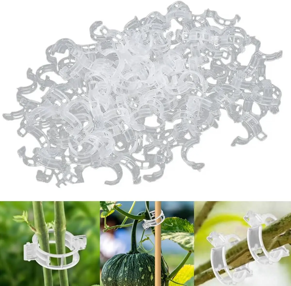 

Secured Plastic Plant Clip Support Clips Garden Fixing Clips for Climbing Plants Trellis Clips Grape Vine Vegetables Plant