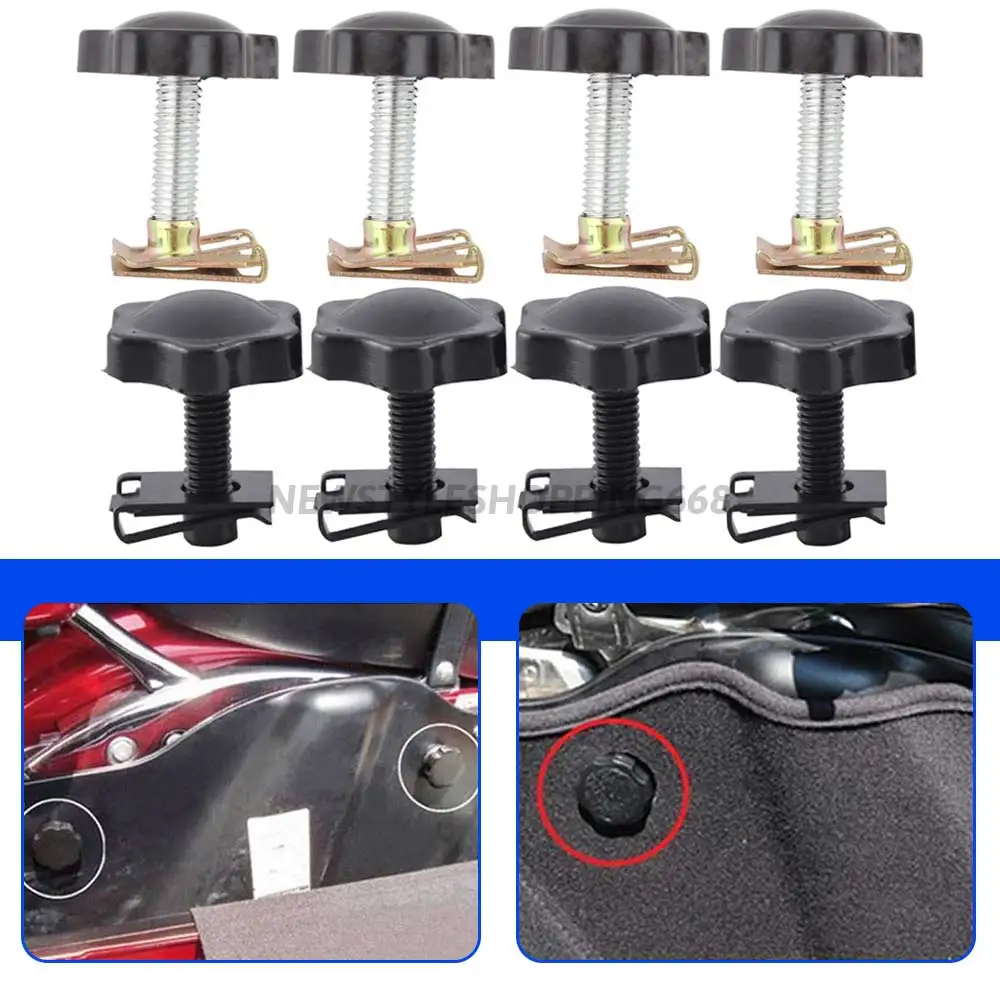 4Pcs Motorcycle Saddlebag Lock Mounting Bolt Nut Screw Hardware For Harley Touring Street Electra Glide Road King FLT 93-16