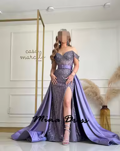 Strapless Elegant Party Dresses Woman Sequins Sleeveless Luxurious Women's Evening Dresses for Special Occasions Removable Dress