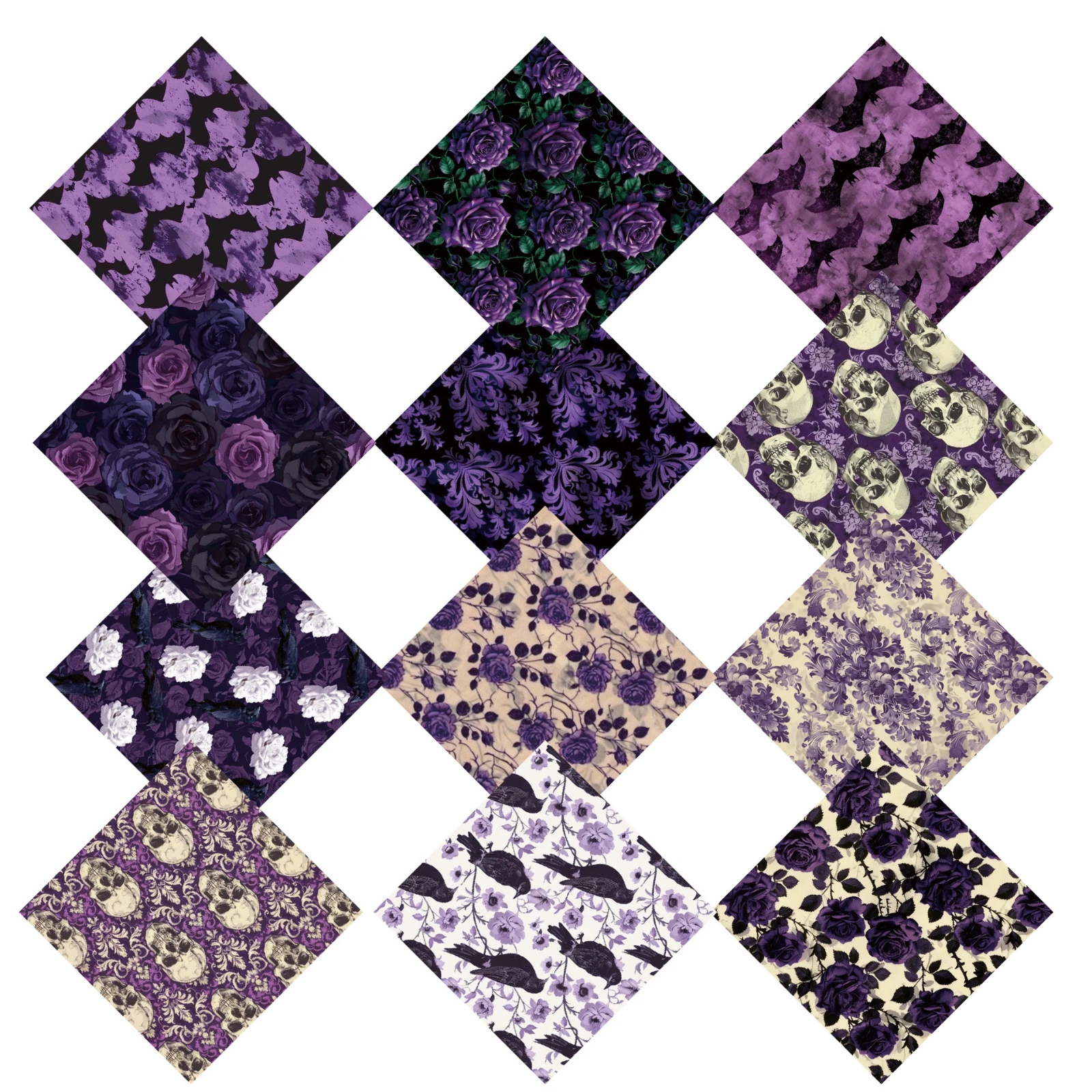 12 Sheets Halloween Retro Dark Style Printed Gift Wrapping Paper For Card Making, Crafting, Scrapbooking, Decoration