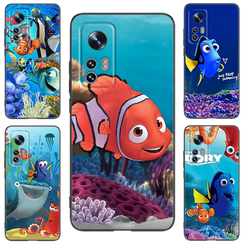 Disney Finding Nemo Dory Black Silicone Phone Case For Xiaomi 9T 10T 11T 12 12S 13T 14 Pro 9 SE 11 Lite 12T 12X A1 A2 A3